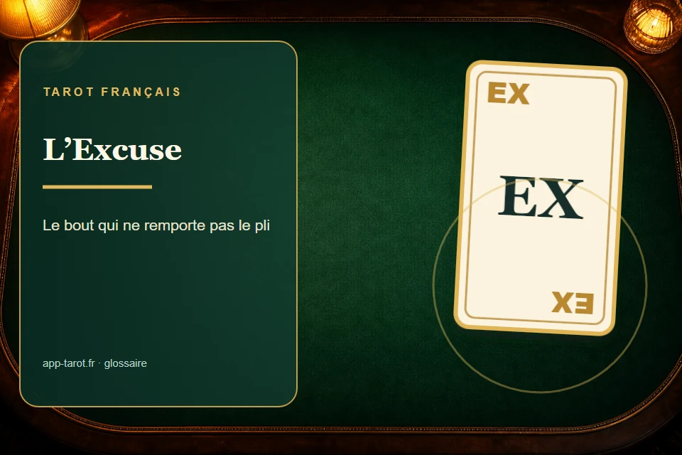 Cartes et joueurs de tarot français illustrant L'Excuse au tarot : la carte qui joue selon ses propres règles