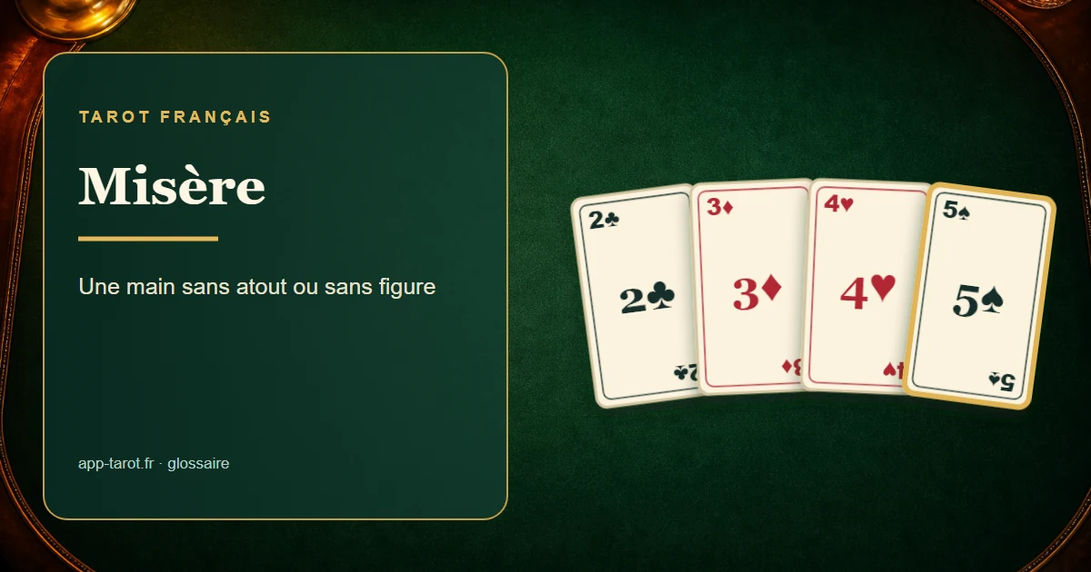 Jeu de tarot français de 78 cartes — La misère au tarot : l'annonce de la main la plus faible