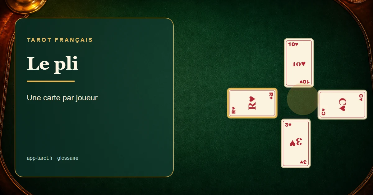 Jeu de tarot français de 78 cartes — Le pli au tarot : l'unité de base du jeu